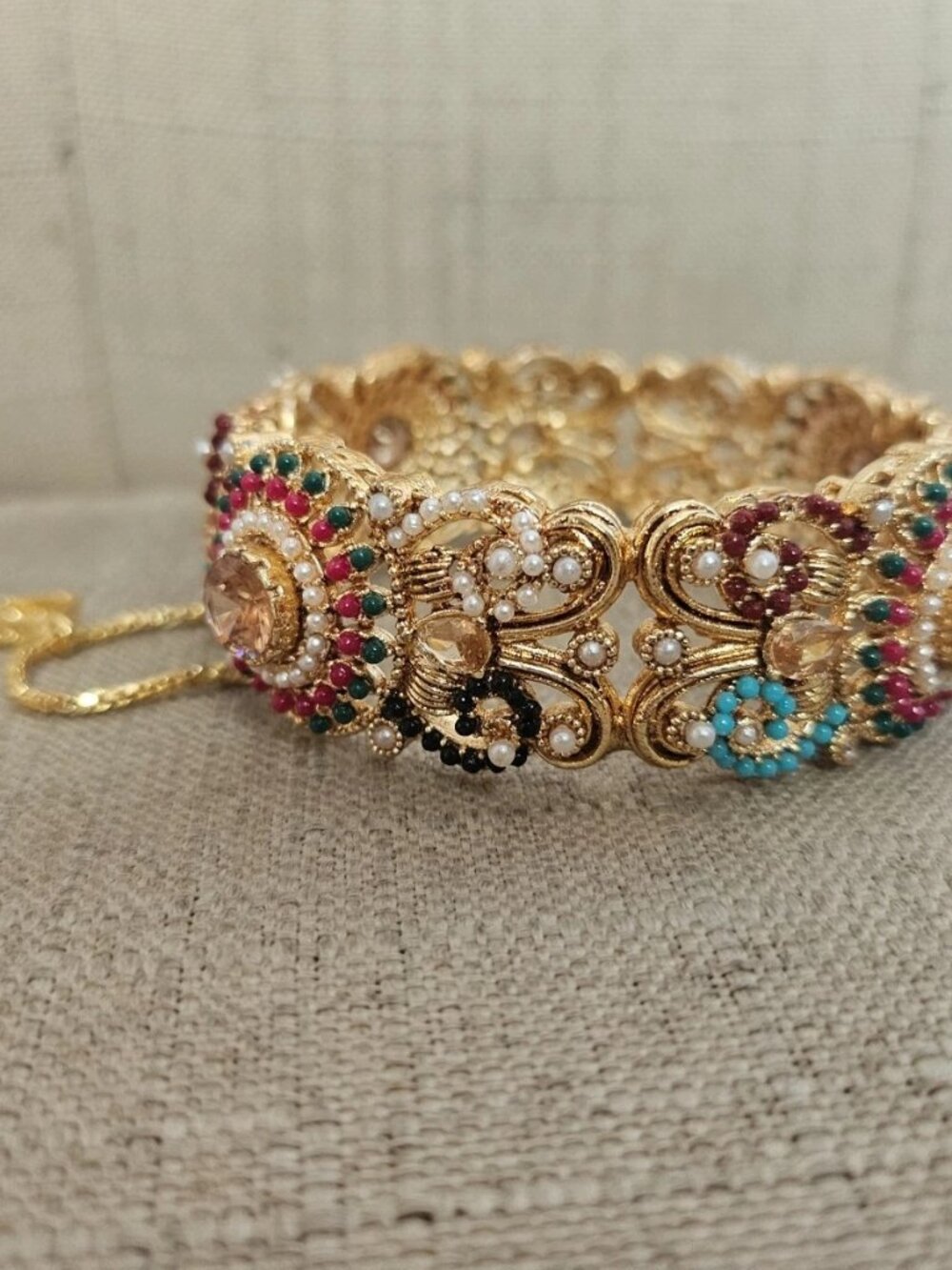 Fashion Bracelet Multi Color Beads Fancy Jewelry Traditional Bangle Wristband - Picture 7 of 12